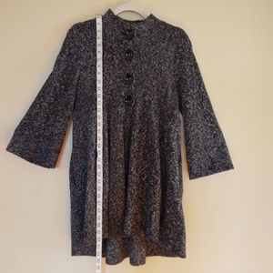 Buttom Up Swing Coat Sweater (Black/Grey)